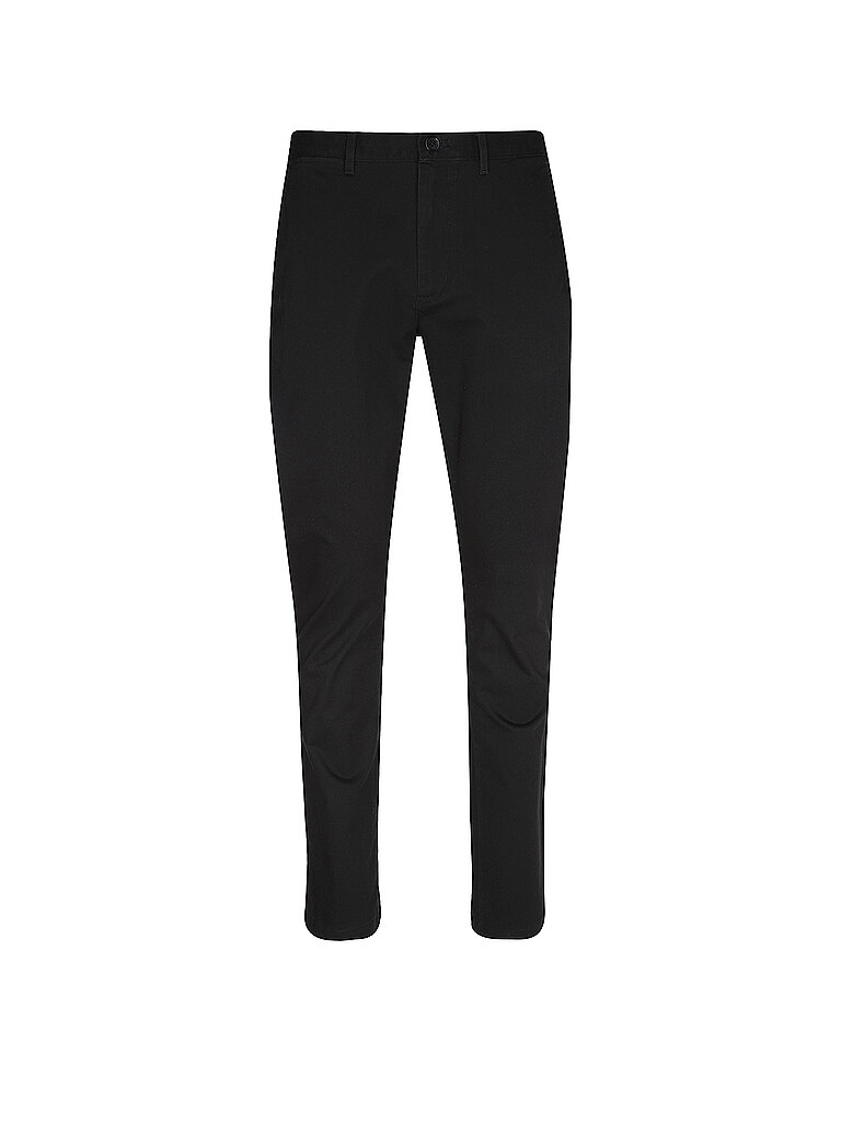 Chinohose TOMMY HILFIGER "CORE DENTON ESSENTIAL", Herren, Gr. 32, Länge 36, schwarz, Twill, Obermaterial: 97% Baumwolle, 3% Elasthan, unifarben, gerade normal, Hosen Chinohose, Straight Fit, Baumwolle mit Stretch